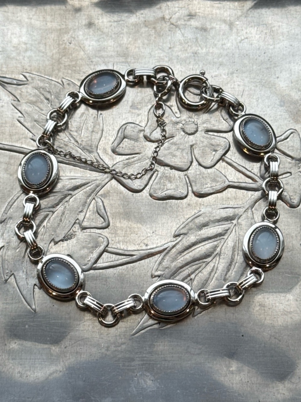 Link Bracelet with Safety Chain
